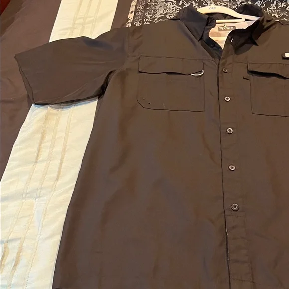 HABIT Men's Casual Button Down Shirt - Black - Picture 3 of 9